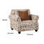 Fauteuil club Bonie, 1 coussin décoratif brun, motif en polyester taupe