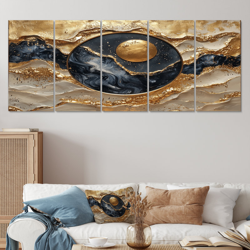 «Realisme abstrait» - art mural moderne, H 28 po x l 60 po, 5
