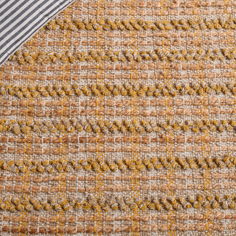 Cape Cod 871 Hand Woven Jute/Cotton Geometric Rug in Gold/Natural, Runner 2'3" x 8'