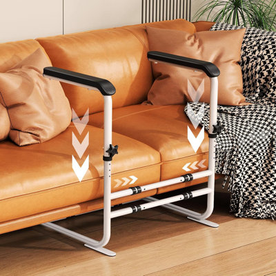 22 in x 22 in x 32 in Adjustable Height Sofa Standing Assist Armrest Carbon Steel Standing Aid Handle for Elderly Pregnant Women Couch Lift Support for Living Room Bedroom, White