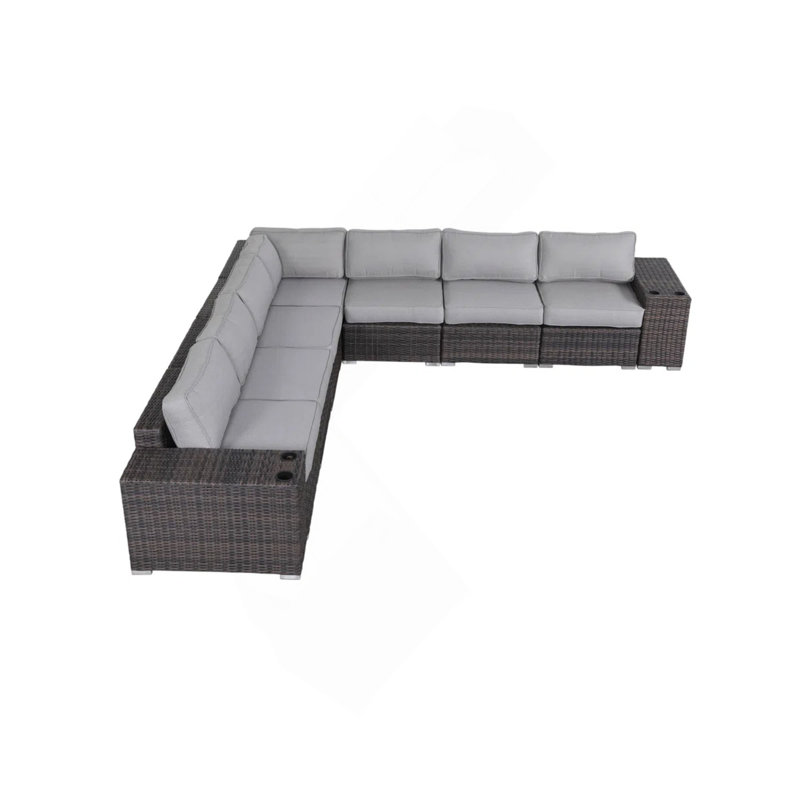 Ensemble complet d'extérieur avec coussins - aucun assemblage requis, Beige / gris clair