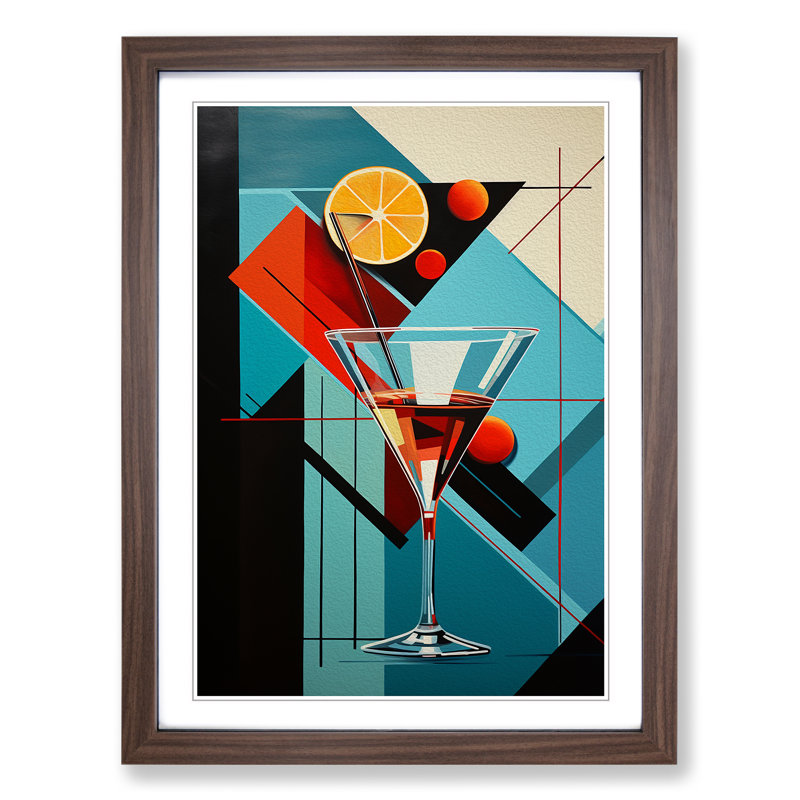 Single Picture Frame Print on Wood, 46cm H x 34cm W, Walnut Framed