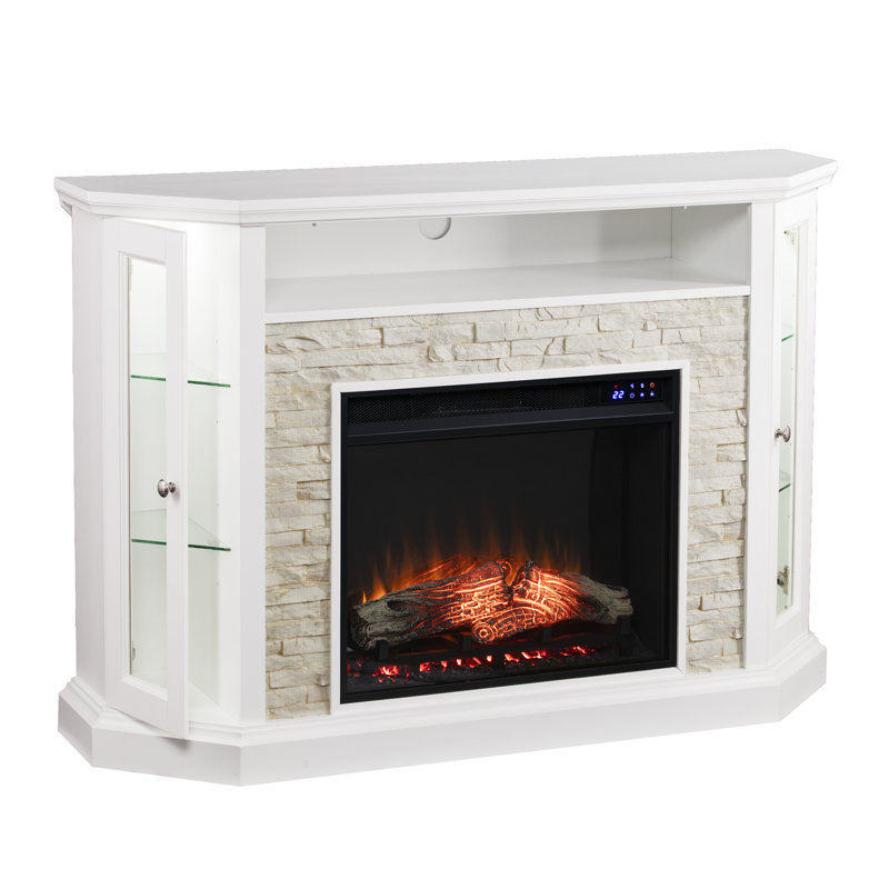 Norcott Darby Home Co 52.25 " W White Electric TV Stand with BTU 5100
