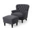 Fauteuil club + repose-pieds