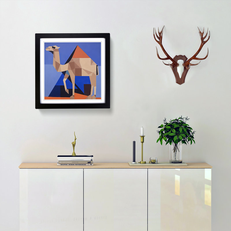 Single Picture Frame Print on Wood, Black