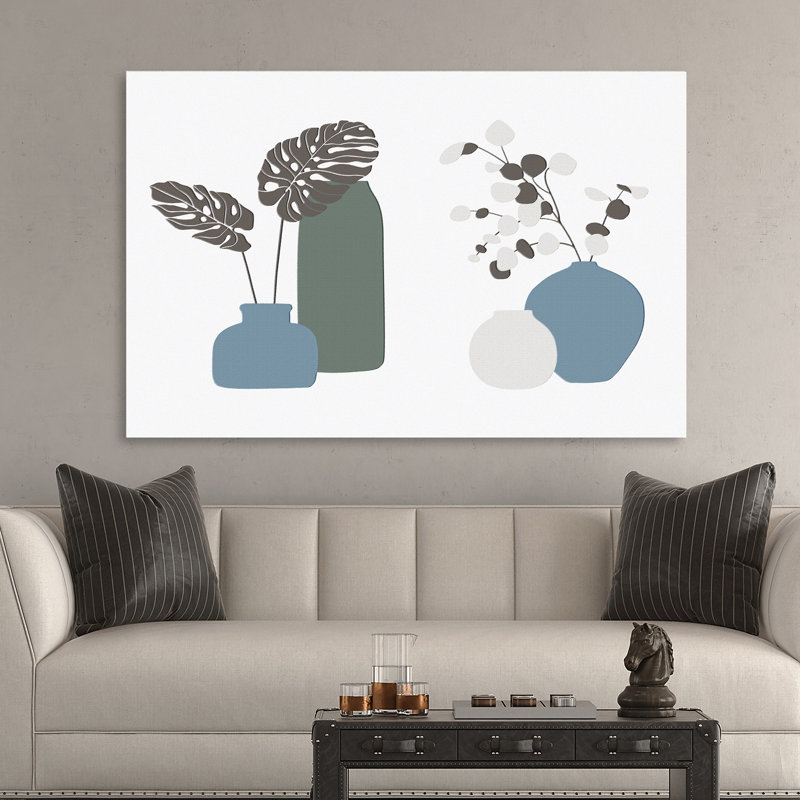 Plantes en pot 695 - Impression sur toile tendue, H 12 po x l 18 po x P 1,5 po
