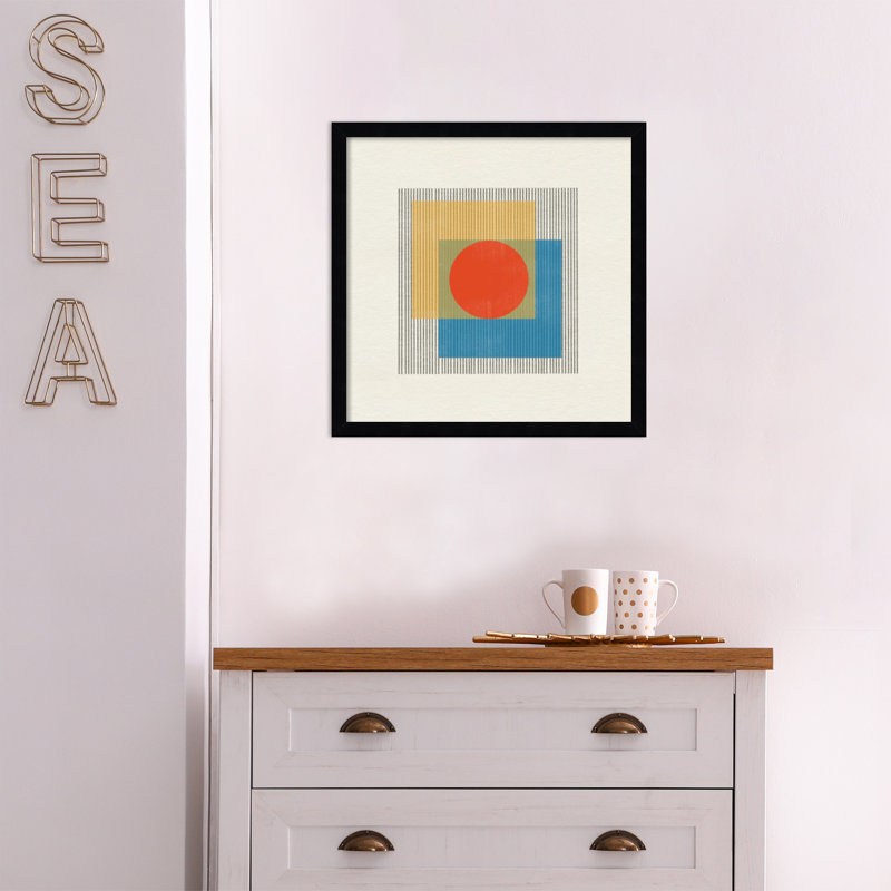 Midcentury Modern Object No 3 by Miuus, 17" H x 17" W x 1" D, Black