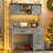 Farmhouse Executive Desk With Hutch & 4 Drawers-123361337