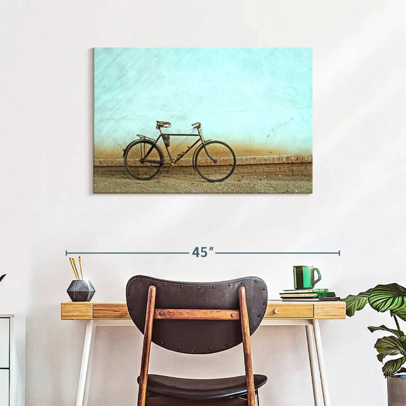 Parked Old Bicycle, 24" H x 36" W