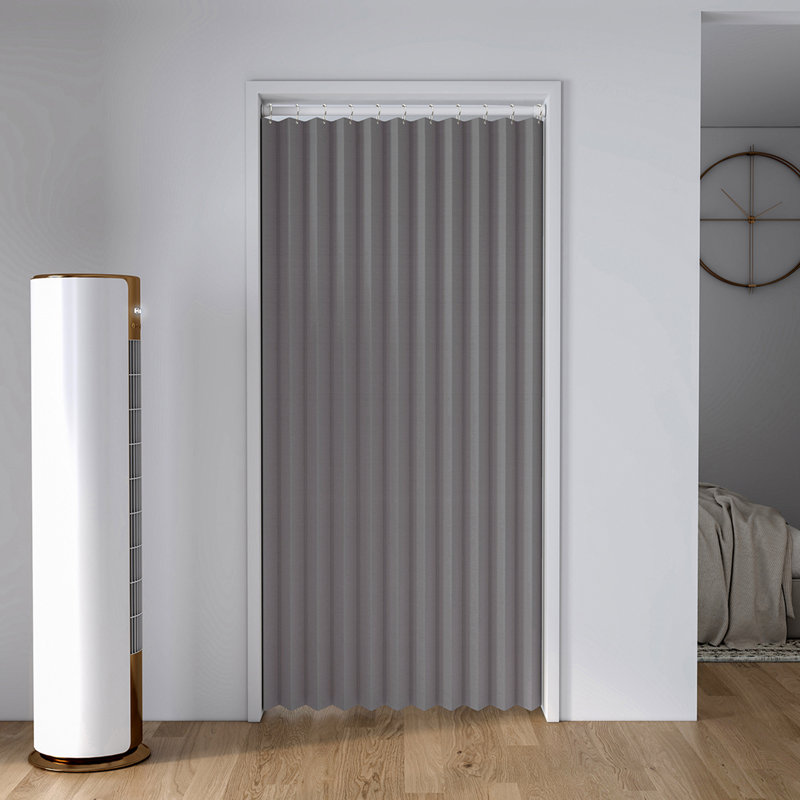 Gray Heat Proof Door Curtain, Foldable Insulated Panel for Kitchen & Entryway, 53.6" W x 78" H, Gray, 53.6" W x 78" L