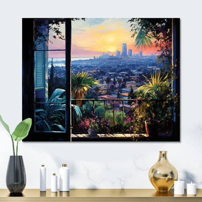 Los Angeles Window View 4 - Los Angeles, art mural en métal MT135178