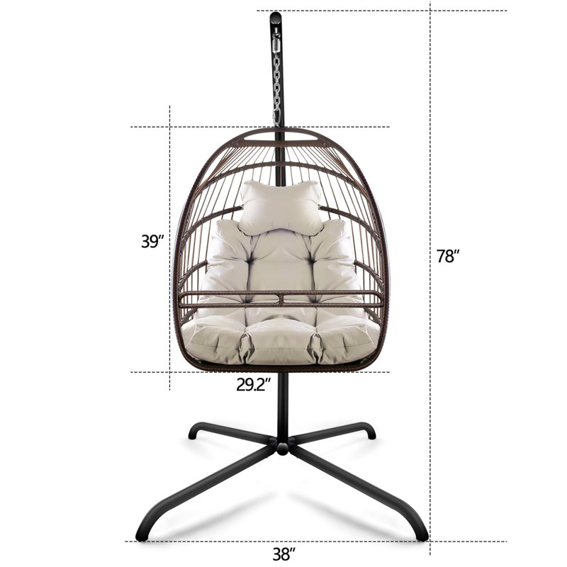 Balancelle d'intérieur et d'extérieur avec support - Coussin ergonomique et coussin, suspension vieillie pour une décoration confortable de style moderne
