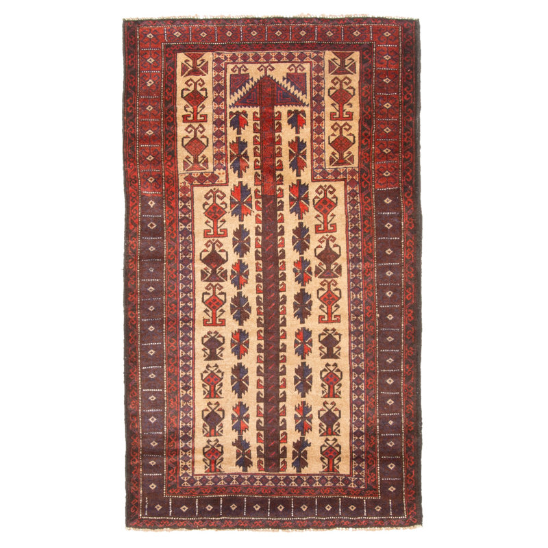 Tapis brun clair Teimani 2 pi 11 po x 5 pi 2 po