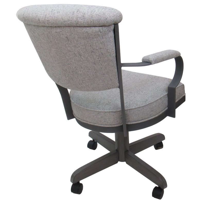 Chaise pivotante en métal avec base Pitt, Bois de frêne Portwood, Gris