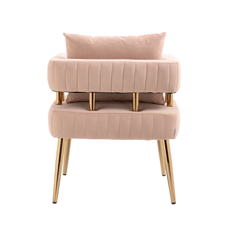 Chaise avec accoudoirs d'appoint, Velours rose