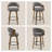 360° Swivel Mid-Century-Modern Walnut Bar Stool With Curved Upholstered Back-324509859