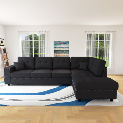 Canapé modulaire en L 109,2 po avec coussins de dossier amovibles et 2 coussins