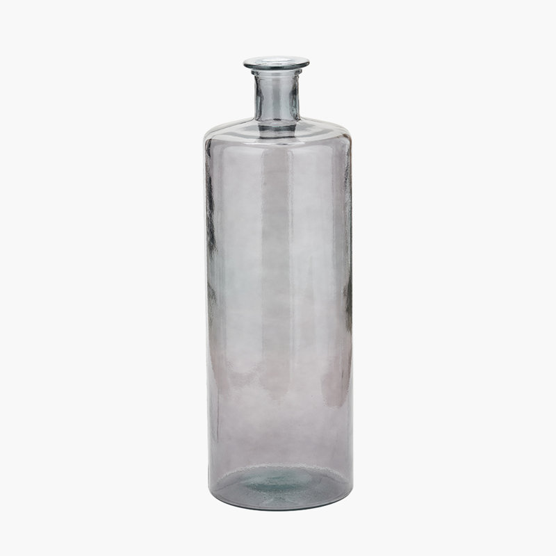 Handmade Glass Floor Vase, Grey