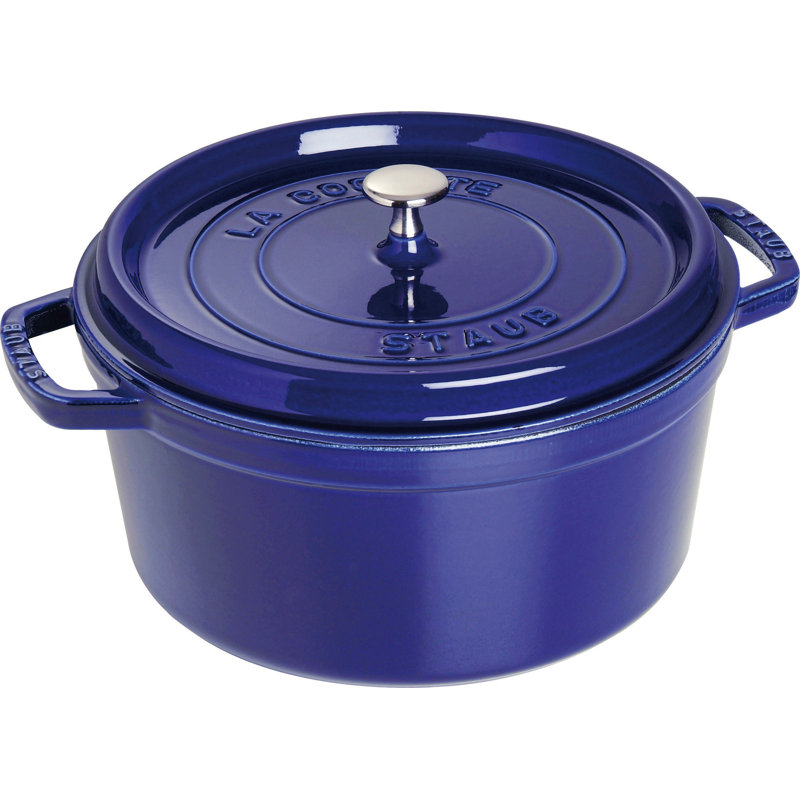 STAUB Round Cast Iron Cocotte, Dark blue, 22cm