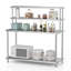 Table de préparation 60x24 "à 4 niveaux en acier inoxydable avec tablettes et sous-tablette réglable, établi robuste