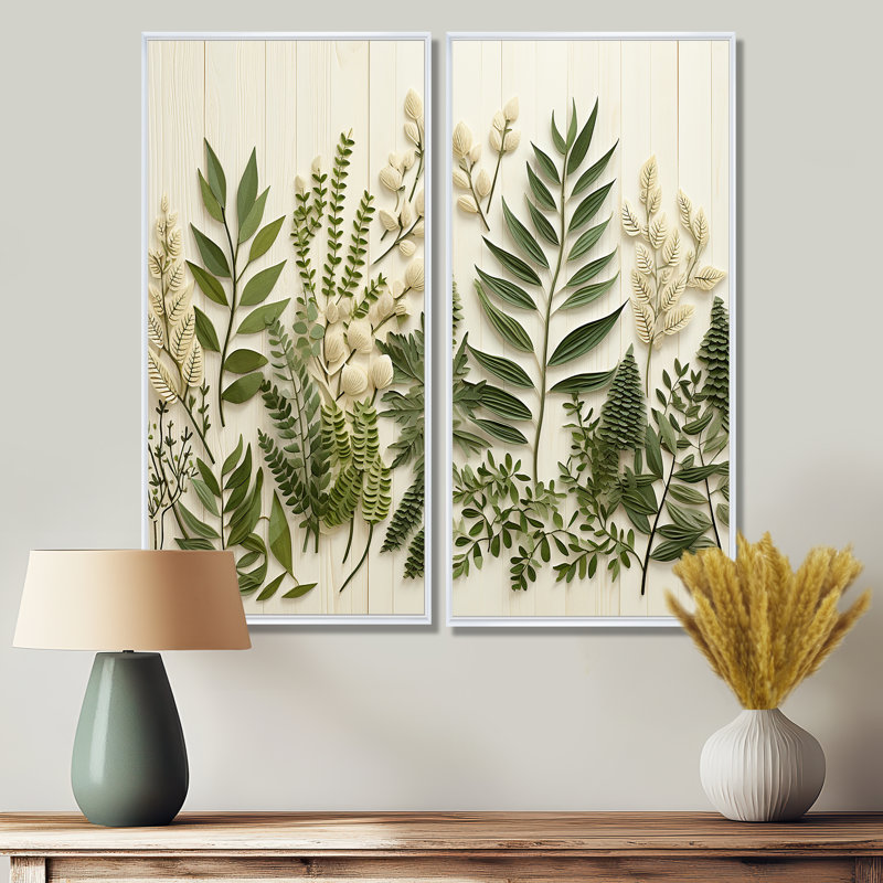 Herbs Chive Symphony 3 - 2 impressions sur toile traditionnelles, H 40 po x l 40 po, Reproduction encadrée sans passe-partout