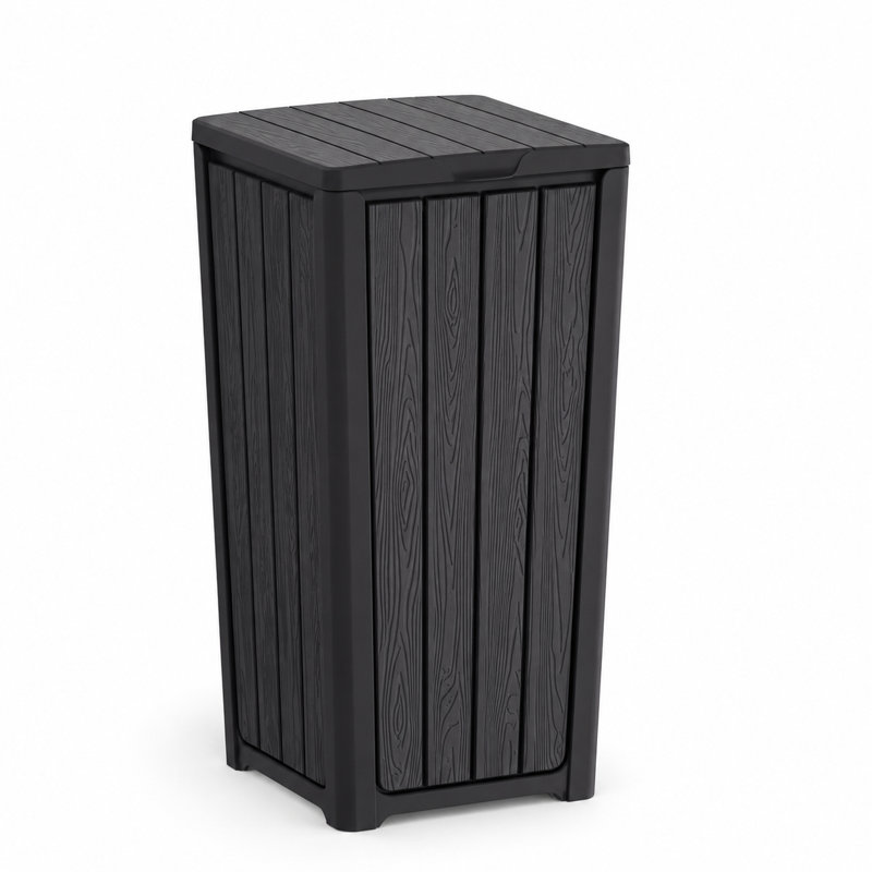 Poubelle extérieur/intérieur de 23 gallons avec couvercle double, Noir