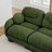 Pleated Design Cozy Chenille Fabric 4 Seater Modular Sofa with High-Density Ergonomic Foam Seat, U Shape Sectional Couch with 2 Ottomans, Curved Round Armrests and 2 Round Throw Pillows,Green-401919962