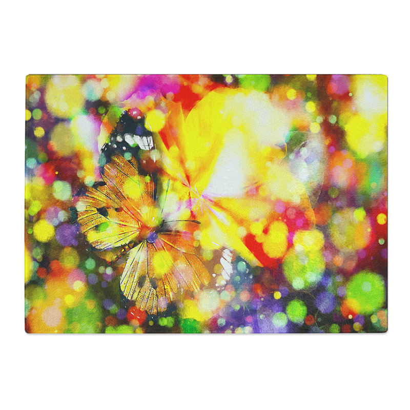 Butterfly Vol.2 Painting Chopping Board, 0.4cm H x 28.5cm W x 39cm L