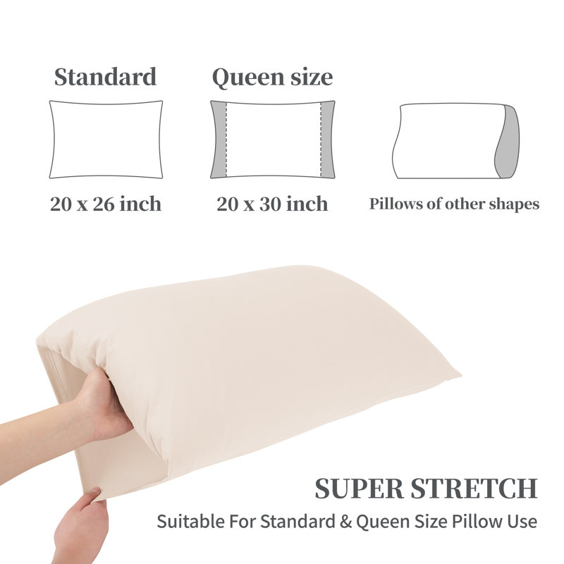 Stretch Jersey Knit Pillowcases With Envelope Closure, Blush Pink, Queen Pillow Case