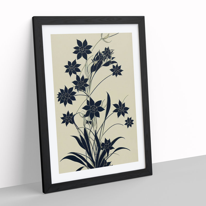 The Charming Flowers - Single Picture Frame Print, Black Framed, 64cm H x 46cm W x 2cm D