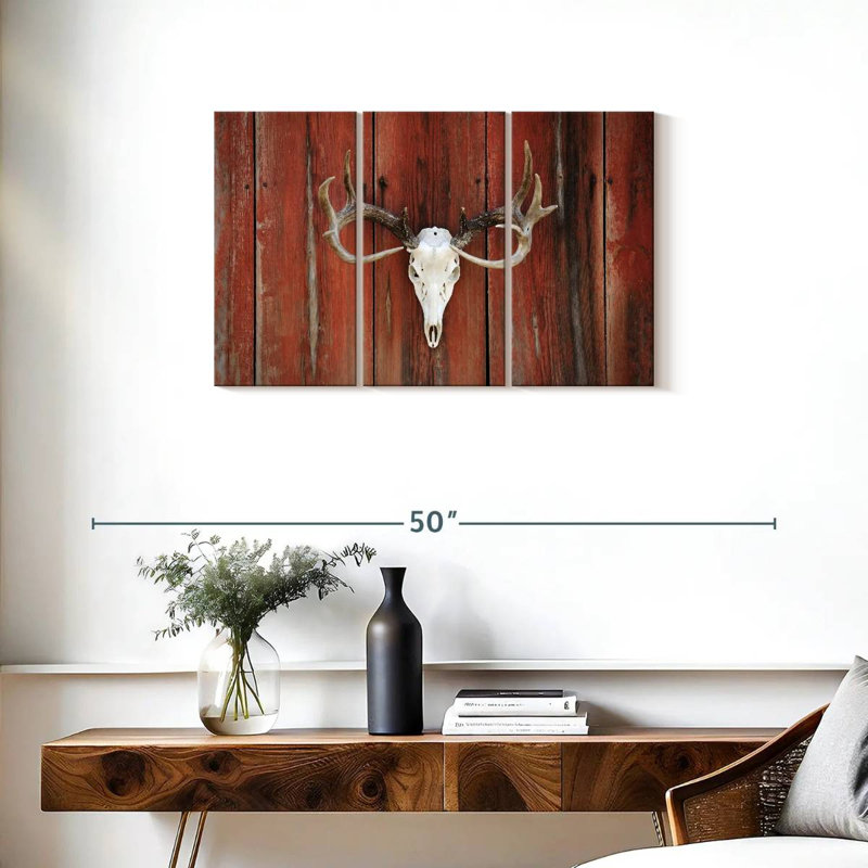 Crâne de cerf Kerner Western, H 20 po x l 33 po