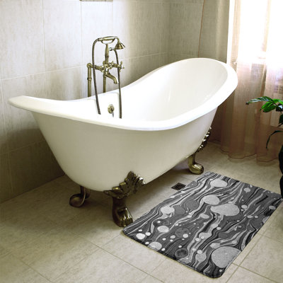 Tapis pour salle de bain à motif abstrait tourbillons