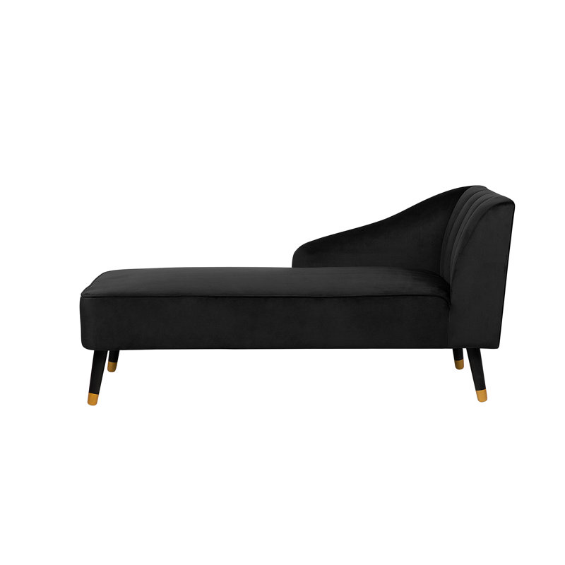 Upholstered Chaise Lounge, Black