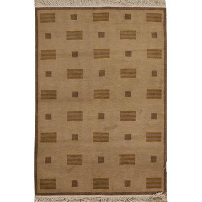 Hand-Knotted High-Quality Beige Area Rug