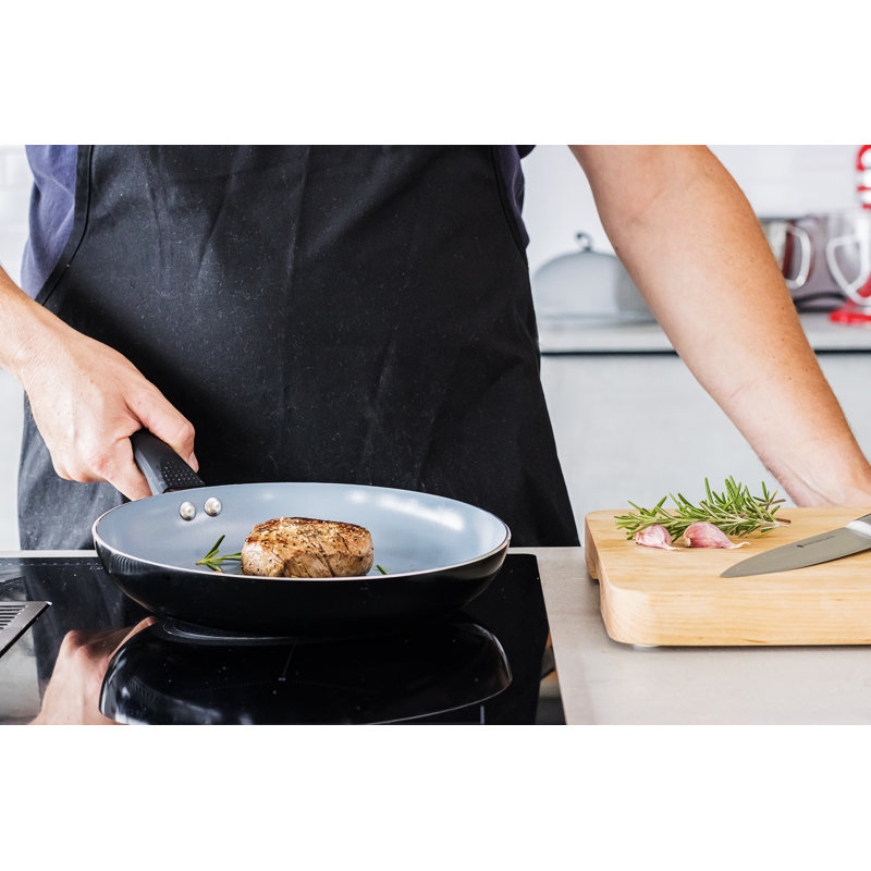MasterClass 5pc Ceramic Non-Stick Eco Pan Set with 2x Frying Pans, 2x Saucepans, and Wok