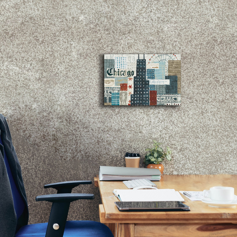 «Hey Chicago 2» par Michael Mullan, art mural sur toile, H 12 po x l 18 po x P 0,75 po
