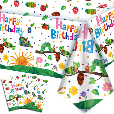 The Very Hungry Caterpillar Party Supplies, 3pcs Caterpillar Party Tablecloth