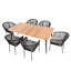 Aarmaan 6 - Person Acacia Patio Dining Set with Rectangular Table , Cushions Included