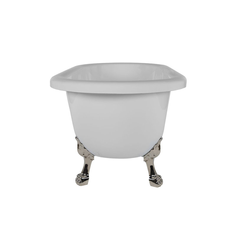 66.75'' x 30'' Freestanding Soaking Acrylic Bathtub, Silver