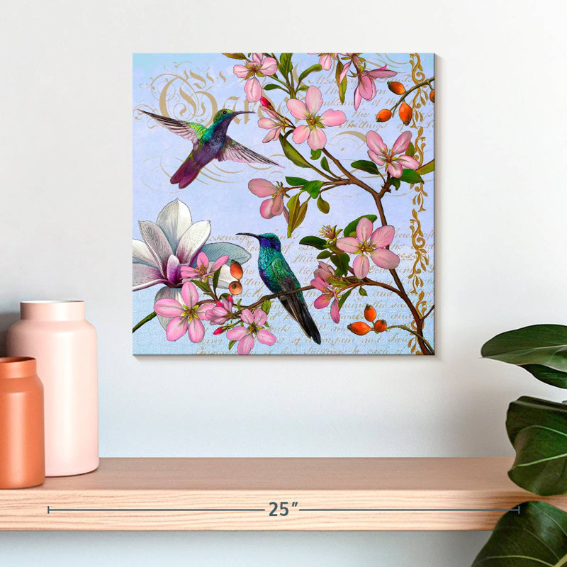 Brampt Hummingbird Botanical, 16" H x 16" W