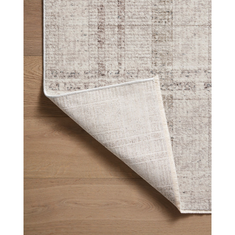 Ivory and Multi Flat Woven Plaid Runner Rug 2'-7" x 10'-0"