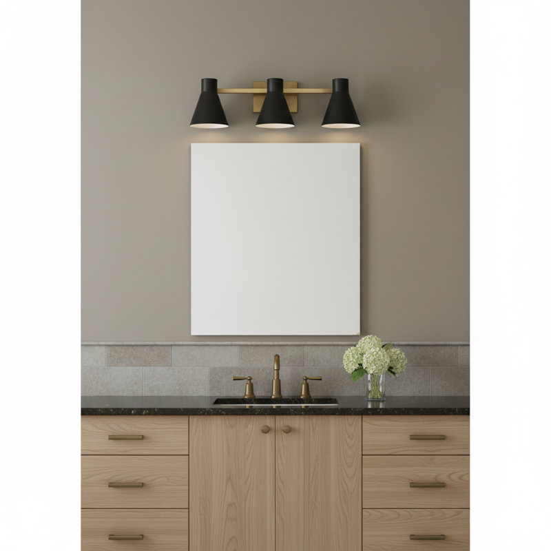 Éclairage pour meuble-lavabo Byers, Doré, Non