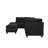 Reversible Polyfiber Sectional Sofa With Ottoman, Black