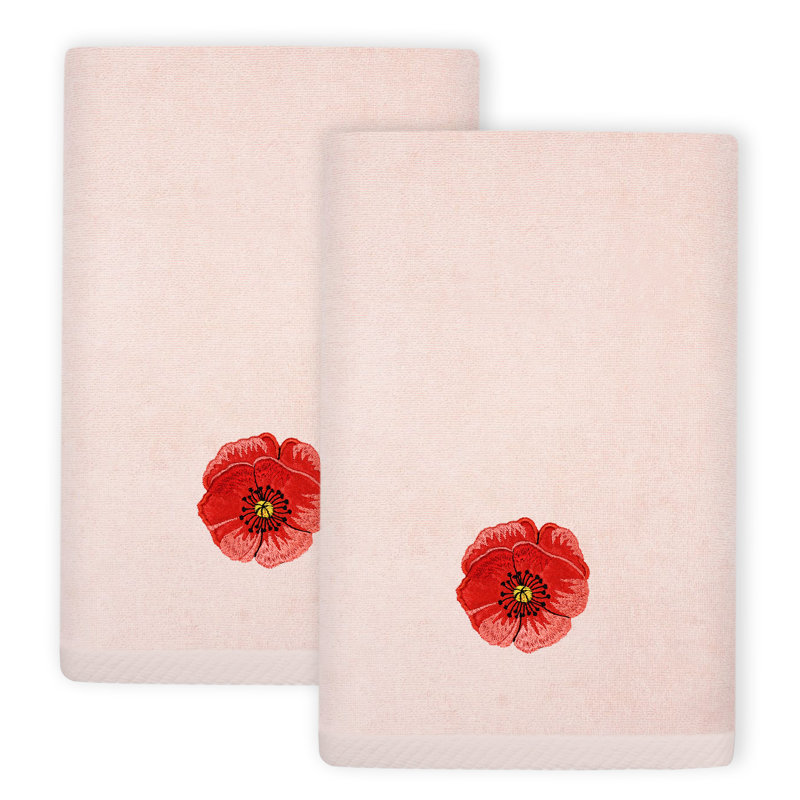 Ensemble de serviettes en coton 2 pièces, Rosé