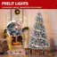 Arbre de Noël artificiel vert enneigé 7 pi avec 1200 pointes de branches réalistes, arbre de Noël avec aiguilles en PVC et en polyéthylène, branches articulées et support en métal robuste, décoration de Noël moelleuse pour la fête au bureau à domicile-1877298617