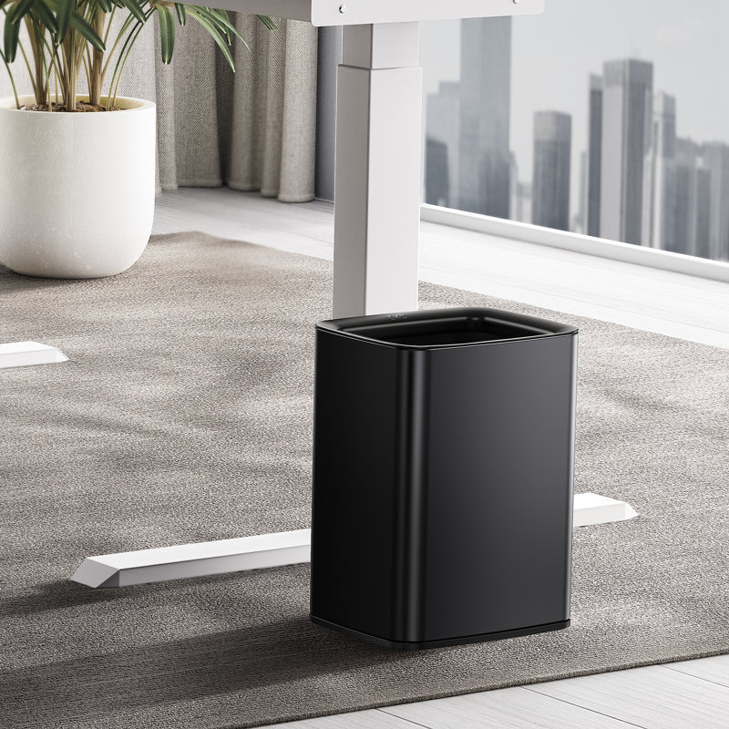 EKO Laguna 2.6 Gallon/10L Open Top Trash Can - Modern Matte Stainless Steel Waste Bin With Removable Inner Basket For Bathroom, Bedroom, And Office Use