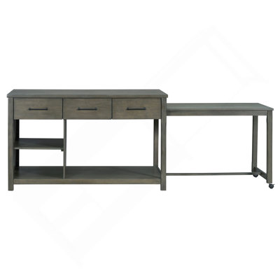 Extendable Kitchen Island With Storage, Multi-Functional Kitchen Cart With Built-In Power Outlets, Retro Kitchen Island On Wheels With Drawers And Ope