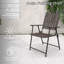 Brun - [Installation instantanée] Chaise pliante 2 pièces, aucun assemblage requis, capacité de 350 lb, résistante à la rouille et anti-taches pour balcon / jardin