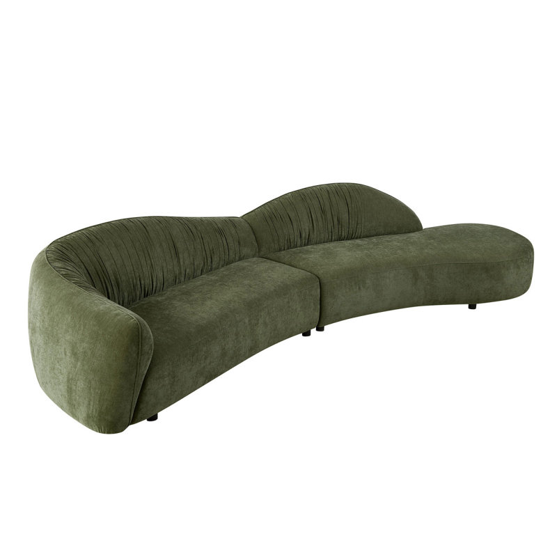Canapé confortable avec méridienne 145,67 po Mid-Century, Face à la droite