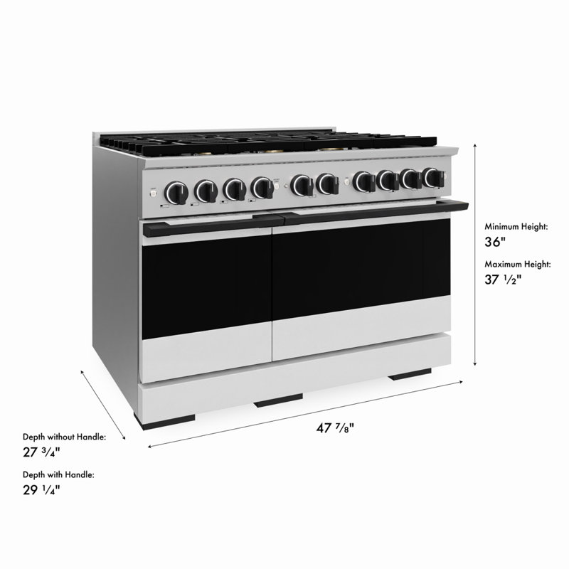 ZLINE Autograph 48 in. Marino Gas Range w/ 8 Gas Burners & White Doors w/ Gold Accents